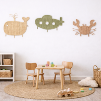 Rotan wanddecoratie Beluga met haken